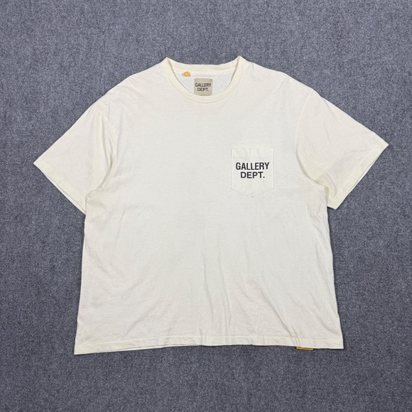 Gallery Dept. Pocket Tee Mens Size XL Cream 0207 - Picture 1 of 7